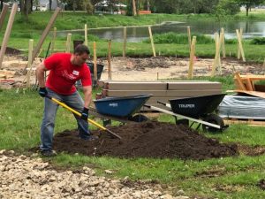 Zuern employees helping build playground