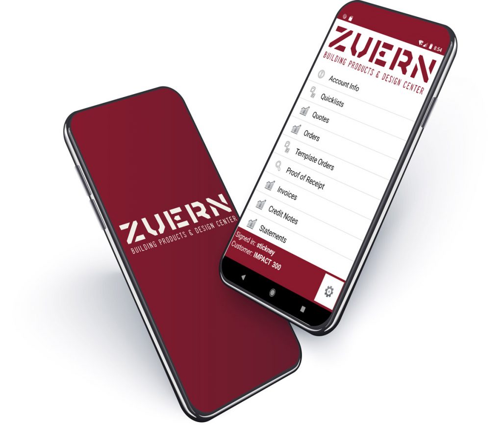 phone with zuern app open