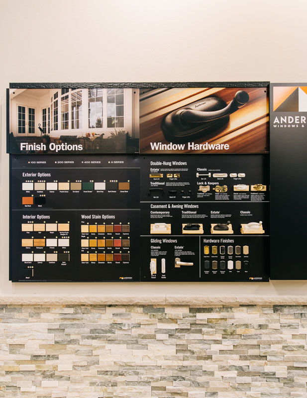 Andersen window finishes and hardware
