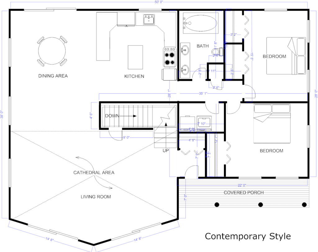 sample contemporary floor plan