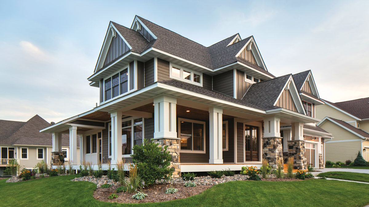 two-story home with LP smartside siding