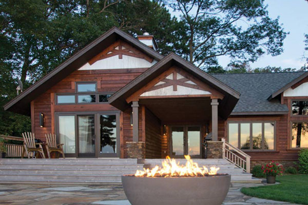 home exterior with cedar creek wood siding